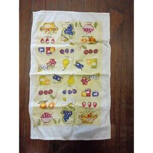 Vintage 1950s Startex Country Fruit Tea Towel